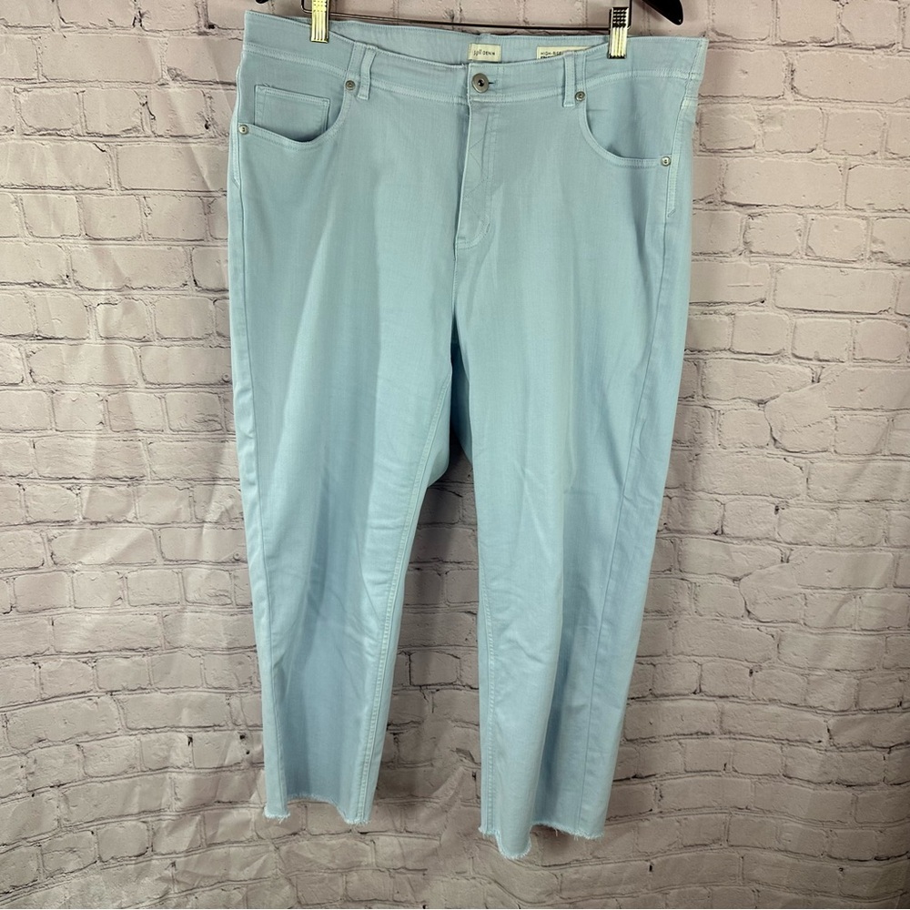 J. Jill Light Blue High-Rise straight leg crop Denim jeans women 18 tall pastel
